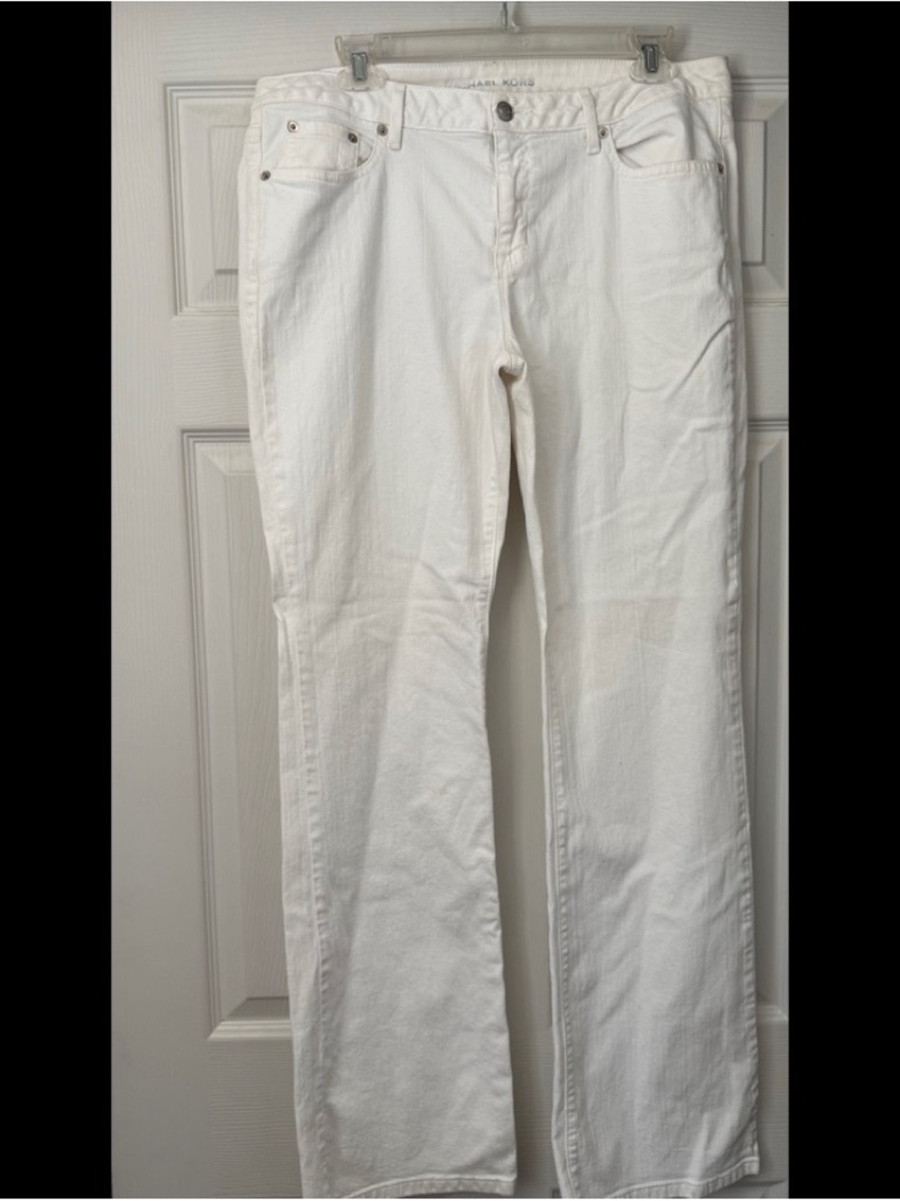 Michael Kors White Straight-Leg Jeans